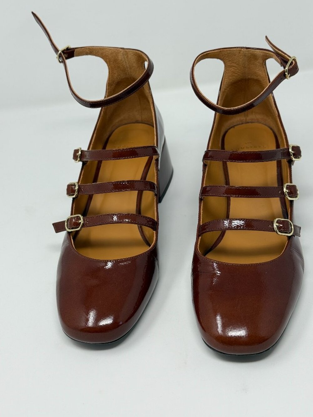 SEZANE Triple Strap Maryjane Burgundy Patent Leather US Size 9